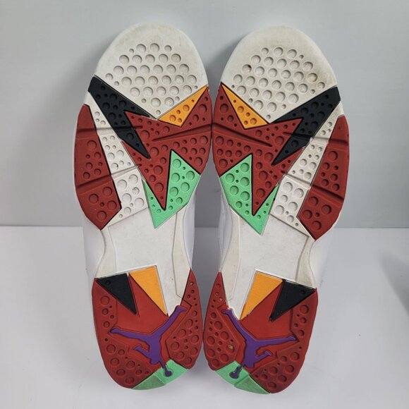 Air Jordan 7 Hare 2008 Men's White Red Sneakers 304775-102 US Size 12 - Picture 7 of 8